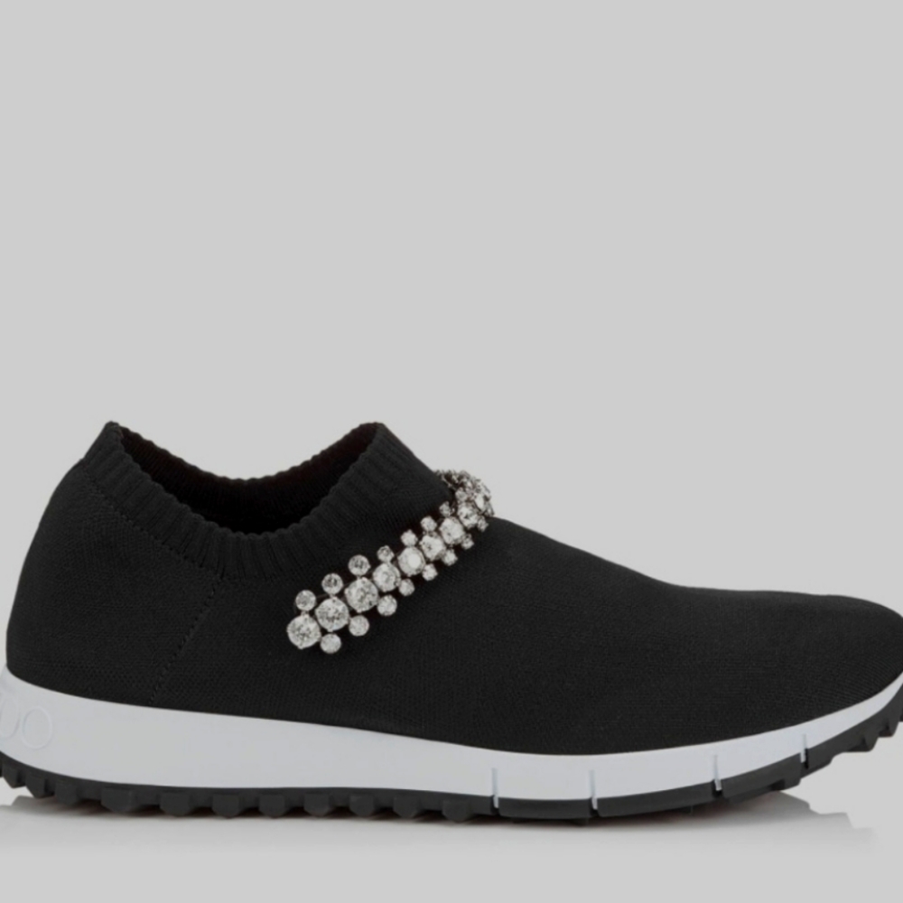 Jimmy Choo Verona Sneakers, Brand New Size 8 (38) , Crystal and Pearl Detailing